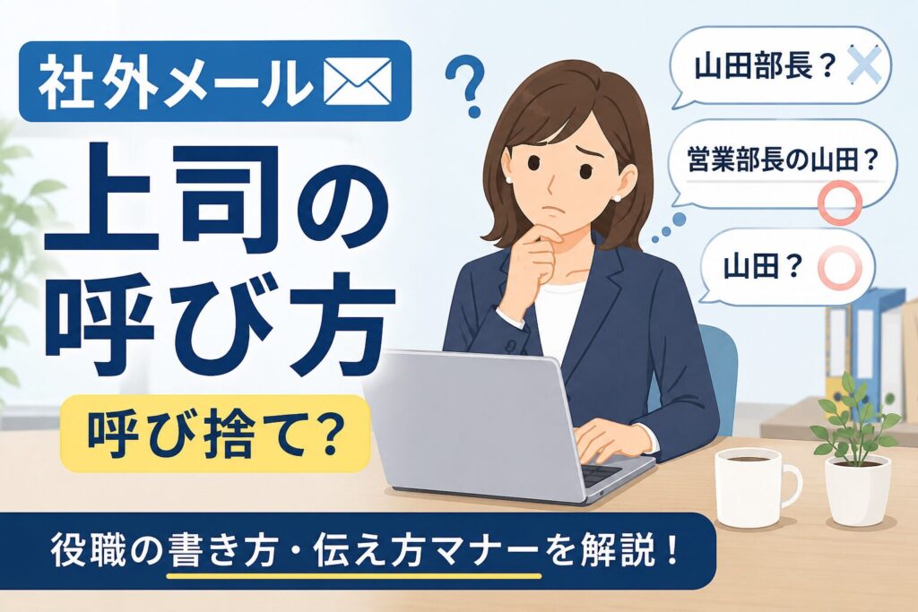 社外メールでの上司の呼び方と呼び捨ての書き方に悩む会社員